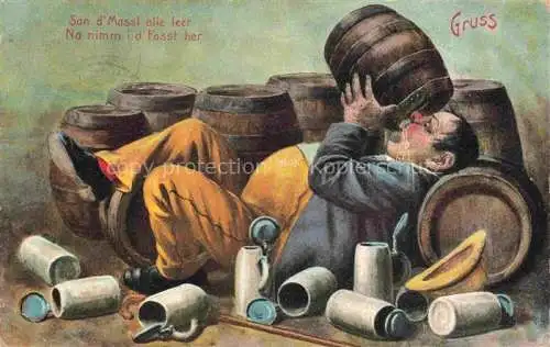 AK / Ansichtskarte Bier Beer Biere Mass Fass 