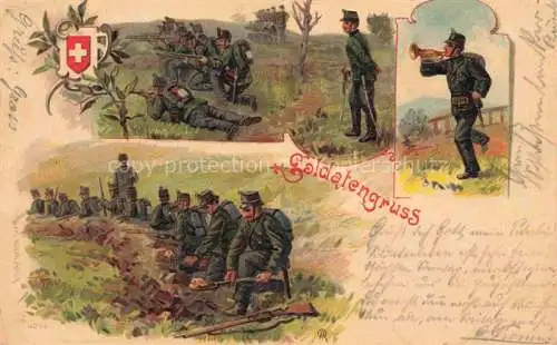 AK / Ansichtskarte Militaria Schweiz Soldatengruss Knonau 