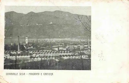 AK / Ansichtskarte Serravalle Sesia Vercelli Piemonte IT Panorama e cartiera