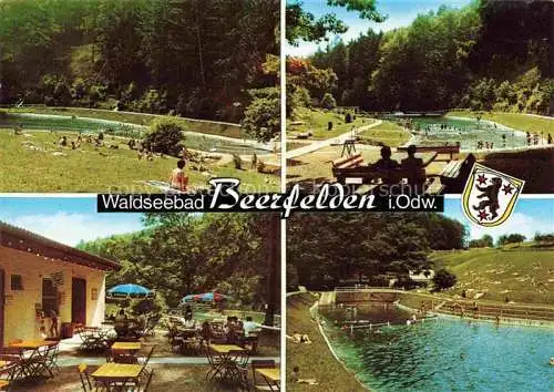 AK / Ansichtskarte Beerfelden Odenwald Hessen Waldseebad Terrasse Teilansichten