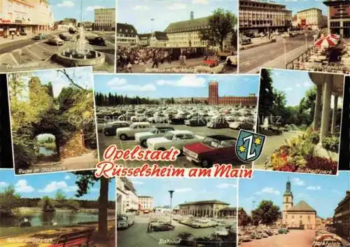 AK / Ansichtskarte RuessELSHEIM Main Bahnhofsplatz Opelwerk Friedensplatz Ruine Stadtpark Rathaus Ostpark Mainpartie