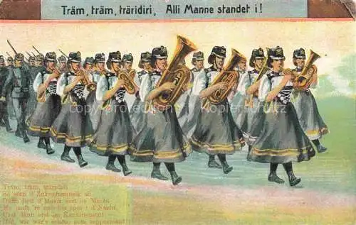 AK / Ansichtskarte Militaria Schweiz Musik Frauen Tuba Blasinstrument 