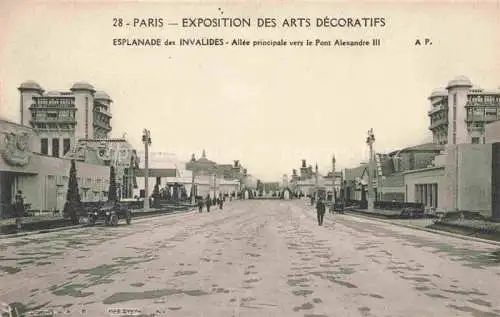 AK / Ansichtskarte Exposition Arts Decoratifs Paris 1925 Esplanade Invalides Allee prinsipale Pont Alexander 3 