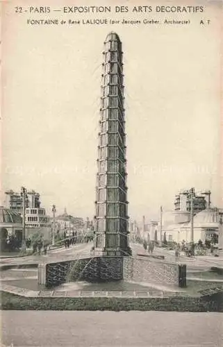 AK / Ansichtskarte Exposition Arts Decoratifs Paris 1925 Fontaine Rene Lalique 