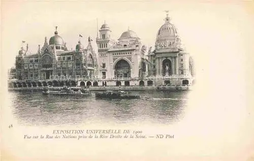 AK / Ansichtskarte Exposition Universelle Paris 1900 Vue sur Rue Nations prise Rive Droite Seine