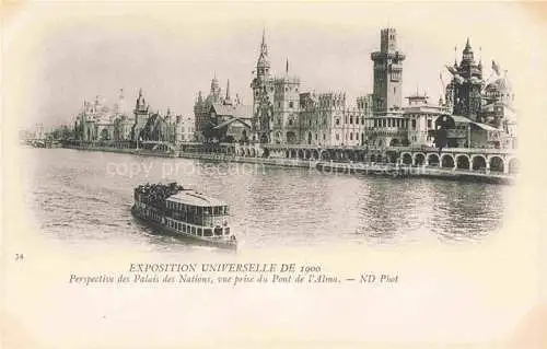 AK / Ansichtskarte Exposition Universelle Paris 1900 Prespective Palais Nations Pont Alma
