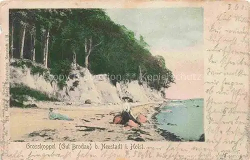 AK / Ansichtskarte Grosskoppel Brodau Ostholstein Schleswig-Holstein Partie am Strand
