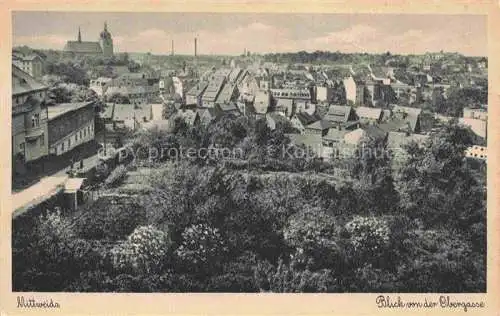 AK / Ansichtskarte Mittweida Sachsen Panorama Blick von der Obergasse
