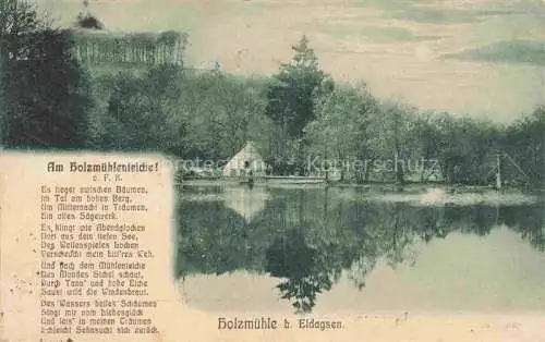 AK / Ansichtskarte Eldagsen Minden Westfalen Holzmuehle am Holzmuehlenteich Gedicht Poesie