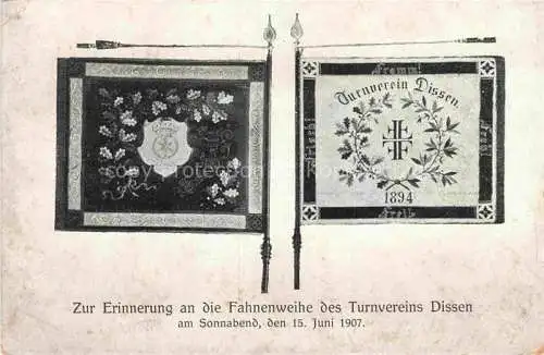 AK / Ansichtskarte Dissen Osnabrueck Teutoburger Wald Niedersachsen Zur Erinnerung an die Fahnenweihe des Turnvereins