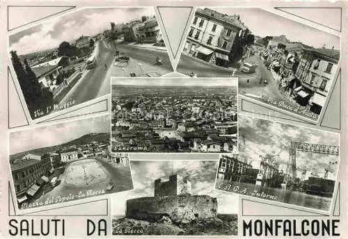 AK / Ansichtskarte Monfalcone Gorizia Goerz IT Via Ie Maggio Via Duca d'Aosta Piazza del Popolo La Rocca Cantieri Riuniti dell'Adriatico Interno