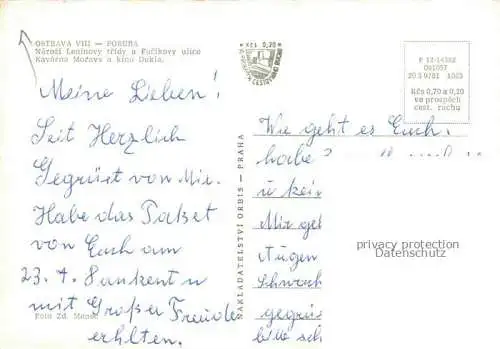 AK / Ansichtskarte Poruba Narozi Leninovy tridy a Fudikovy ulice Kavarna Morava a kino Dukla
