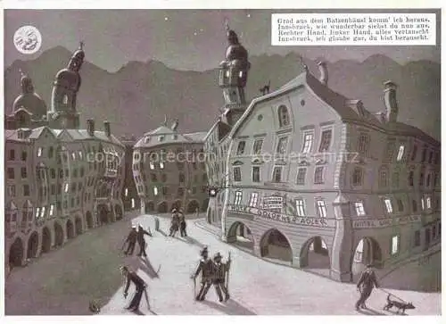 AK / Ansichtskarte INNSBRUCK Tirol AT Hotel zum goldenen Adler im Mondschein Kuenstlerkarte