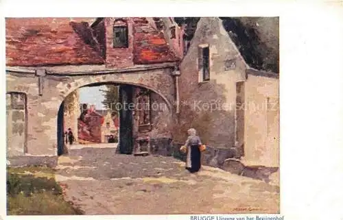 AK / Ansichtskarte BRUGGE Bruges Belgie Uitgang van her Begiinenhof Kuenstlerkarte