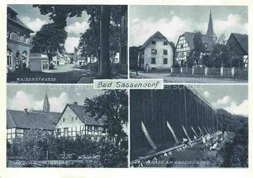 AK / Ansichtskarte Bad Sassendorf Soest NRW Kaiserstrasse Bismarckstrasse An der Wilhelmstrasse Promenade am Gradierwerk