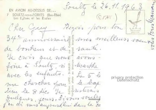 AK / Ansichtskarte Soultz-sous-Forets Wissembourg 67 Bas-Rhin Les églises et les écoles vue aérienne