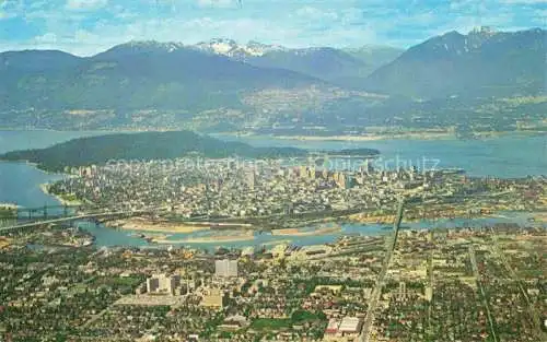 AK / Ansichtskarte VANCOUVER BC Canada Aerial view of Downtown Harbour and Mountains