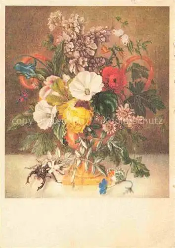 AK / Ansichtskarte STEINER Emanuel (1778-1831) Kuenstlerkarte Blumenstilleben Kaefer Schmetterling 