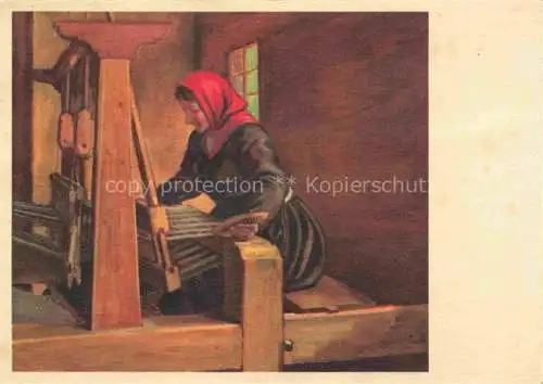 AK / Ansichtskarte RIBAUPIERRE DE Francois La Tour-de-Peilz Kuenslerkarte Weberin Tisseuse Tessitrice 