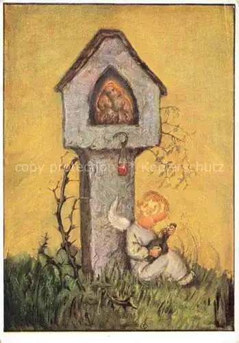 AK / Ansichtskarte SPoeTL Maria Kuenstlerkarte Abendlied Tirol Engelkind 