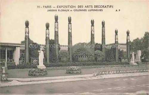 AK / Ansichtskarte Exposition Arts Decoratifs Paris 1925 Jardin Floraux Colonnes Lumineuses