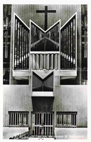 AK / Ansichtskarte Orgel Kirchenorgel Organ Orgue Malmoe Zweden Slottstadens St. Andreaskerk