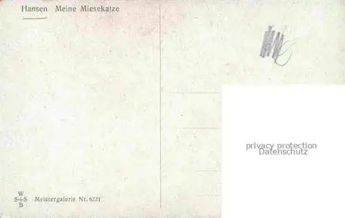 AK / Ansichtskarte HANSEN Sigvard Kuenstlerkarte Meine Miesekatze WssB Ne. 6231
