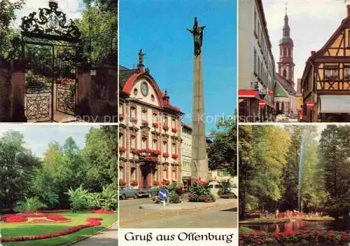 AK / Ansichtskarte OFFENBURG Offenbourg Vincenz-Tor Rathaus Ursulasaeule Kirche Zwinger-Anlage Stadtpark