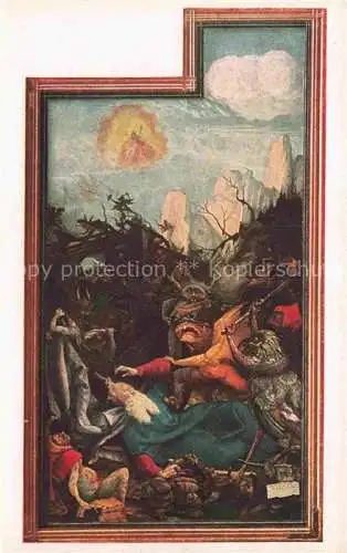 AK / Ansichtskarte GRueNEWALD Matthias Nithart Kuenstlerkarte Isenheimer Altar Die Versuchung heiligen Antonius