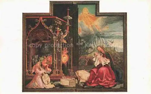 AK / Ansichtskarte GRueNEWALD Matthias Nithart Kuenstlerkarte Isenheimer Altar Die Menschwerdung Christi