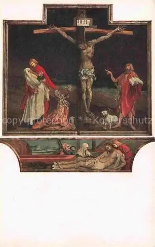 AK / Ansichtskarte GRueNEWALD Matthias Nithart Kuenstlerkarte Isenheimer Altar Die Kreuzung Die Predella