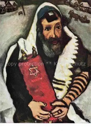 AK / Ansichtskarte CHAGALL Marc (1887-1985) Kuenstlerkarte Rabbin with thora