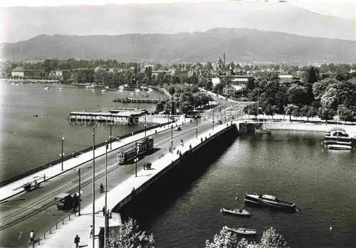 AK / Ansichtskarte STRAssENBAHN Tramway-- Zuerich Quaibruecke Buerckliplatz