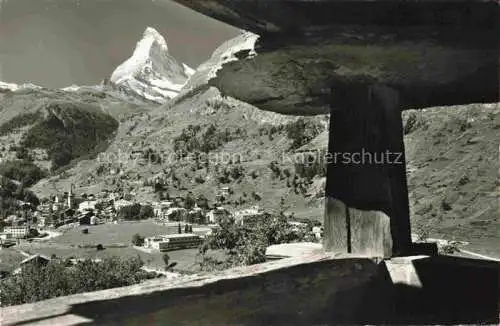 AK / Ansichtskarte ZERMATT VS Panorama Blick zum Matterhorn Walliser Alpen