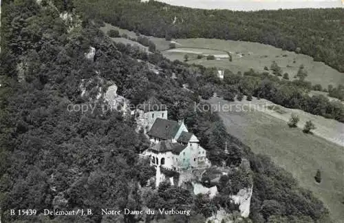 AK / Ansichtskarte DELEMONT Delsberg JU Notre Dame du Vorbourg vue aérienne