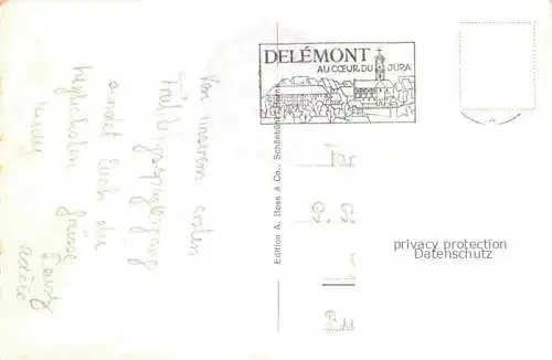 AK / Ansichtskarte DELEMONT Delsberg JU Notre Dame du Vorbourg vue aérienne