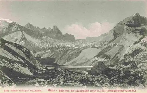 AK / Ansichtskarte Flims GR Blick von der Segneshuette auf Tschingelhoerner Glarner Alpen