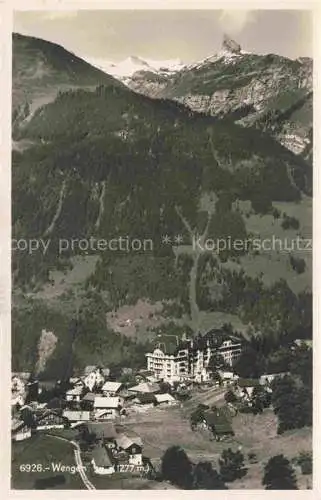 AK / Ansichtskarte Wengen  BE Panorama Blick ins Tal