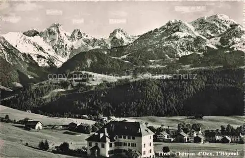 AK / Ansichtskarte Chateau-d Oex VD Panorama Hôpital Alpes