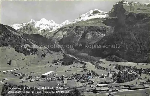 AK / Ansichtskarte Kandersteg BE Panorama Blick gegen Bluemlisalp Doldenhorn und Fisistoecke Berner Alpen