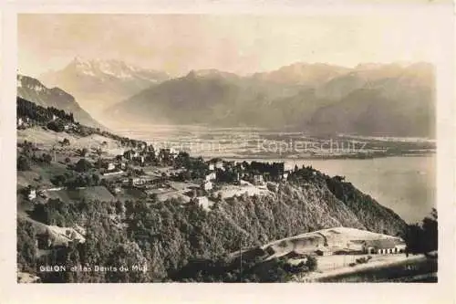 AK / Ansichtskarte Glion  VD Panorama Lac Léman et les Dents du Midi
