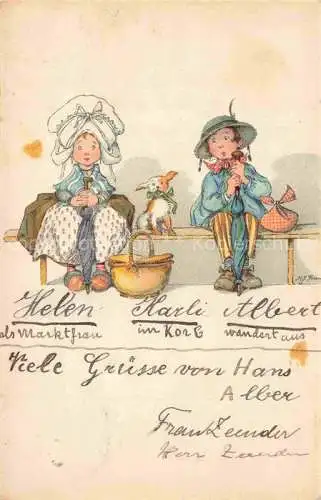 AK / Ansichtskarte Kinder Child Enfants Litho Hund 