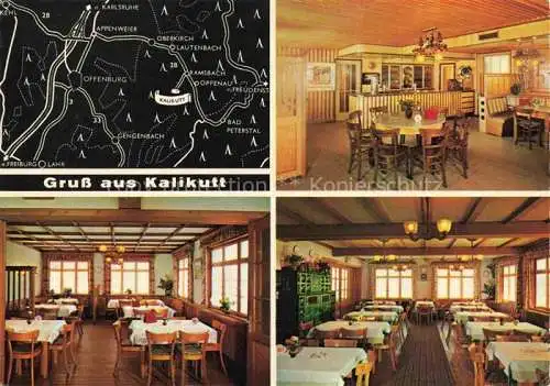 AK / Ansichtskarte Oppenau Ortenaukreis BW Gasthaus Kalikutt Restaurant Theke Landkarte