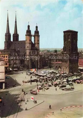 AK / Ansichtskarte Halle Saale Marktplatz Roter Turm Marktkirche