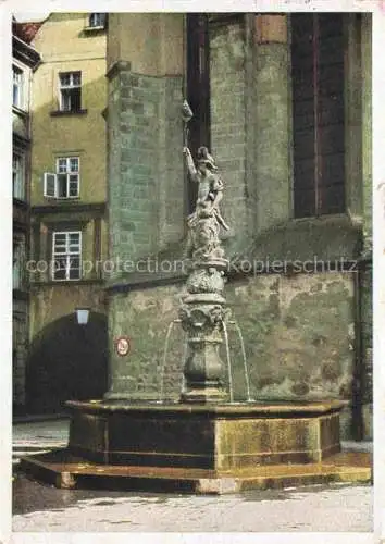 AK / Ansichtskarte GoeRLITZ  Sachsen Obermarkt Ritterbrunnen am Schwibbogen mit Oberkirche