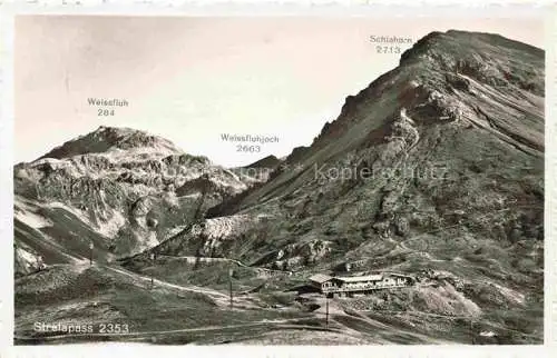AK / Ansichtskarte DAVOS GR Berghaus Strelapass mit Weissfluh