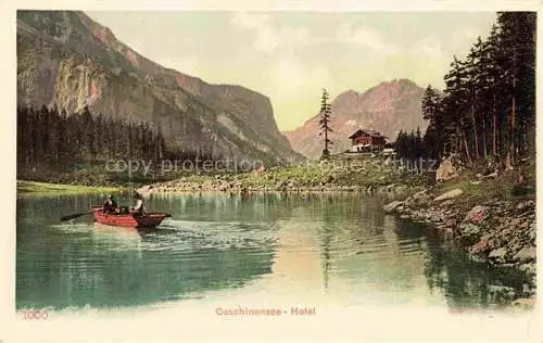 AK / Ansichtskarte Oeschinensee oeschinensee 1578m BE Hotel Seepartie