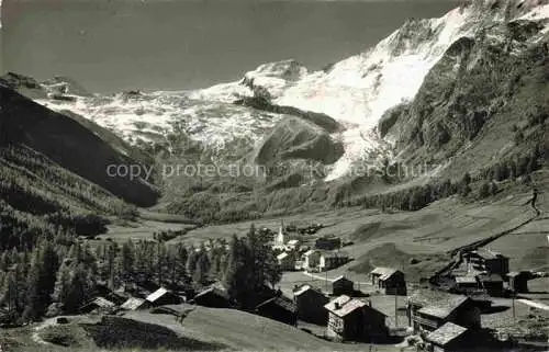 AK / Ansichtskarte Saas-Fee VISP VS mit Allalinhorn Alphubel Taeschhorn Feegletscher