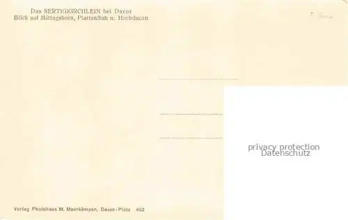 AK / Ansichtskarte DAVOS GR Sertigkirchlein mit Mittagshorn Plattenfluh und Hochducan