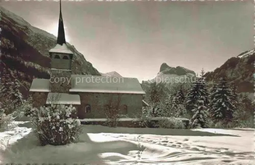 AK / Ansichtskarte Kandersteg Adelboden BE Kath Kirche mit Gellihorn